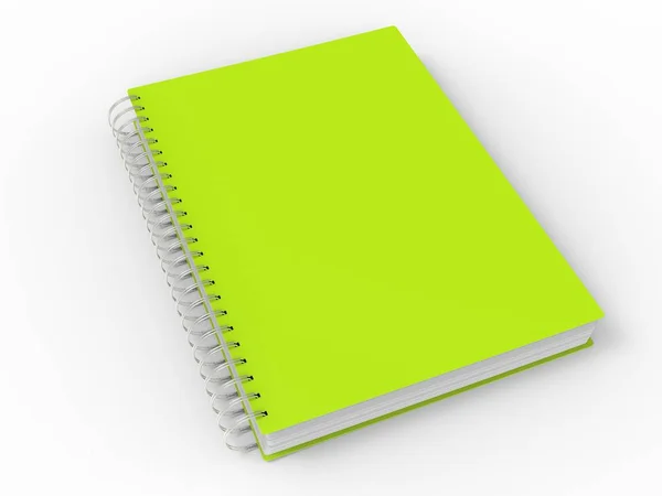 疯狂的石灰绿色螺旋装订笔记本 — 图库照片