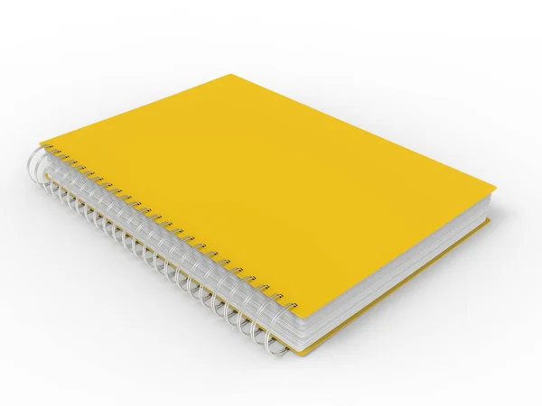 太阳黄色螺旋装订笔记本 — 图库照片