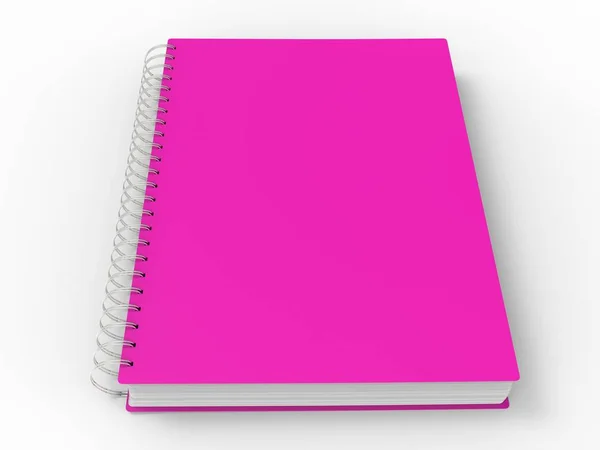 夏季粉红色螺旋装订笔记本 — 图库照片
