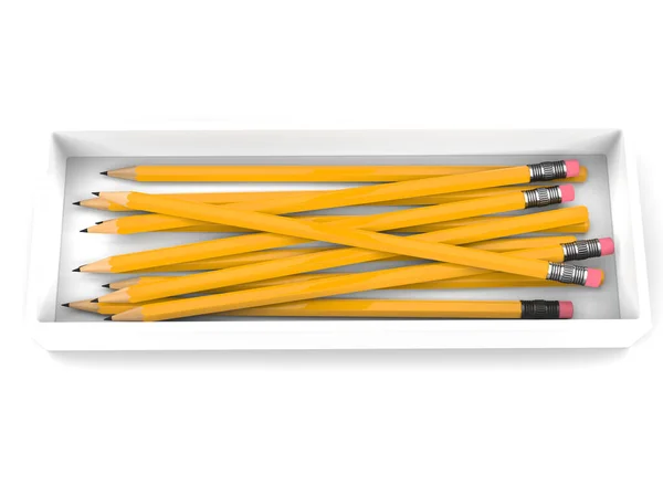 Box Normal Yellow Graphite Pencils — Stock Photo, Image