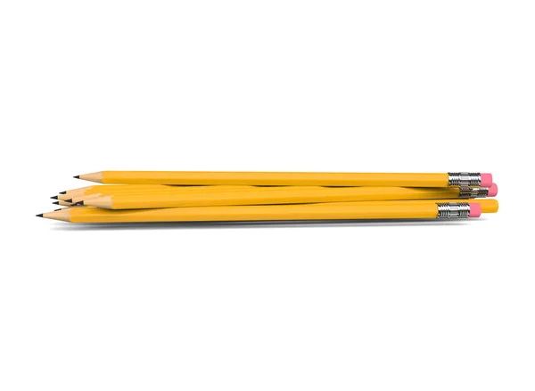 Kilka Ołówków Niektóre Gumkami Niektóre Bez Widok Boku — Zdjęcie stockowe