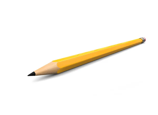 Normaler Gelber Bleistift Mit Radiergummi Nahaufnahme — Stockfoto