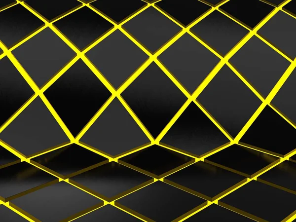 Abstrakte Geometrische Gelbe Neon Hintergrund — Stockfoto