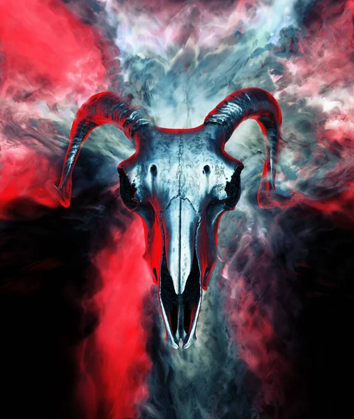 Ram Skull Explosion Color — Stock Photo, Image