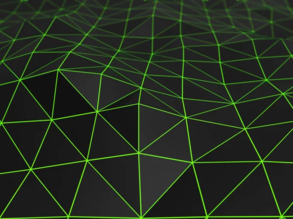 Niedriges Polygon Abstrakt Geometrischer Hintergrund Topographische Formen Grüner Schein — Stockfoto