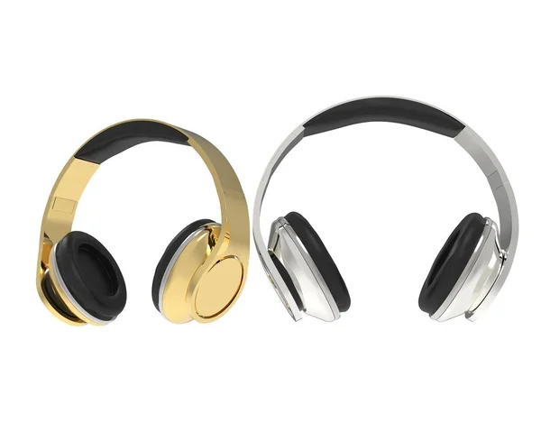 Cuffie Wireless Moderne Oro Argento Affiancate — Foto Stock