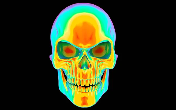 Cráneo Enojado Efecto Visual Visión Térmica — Foto de Stock