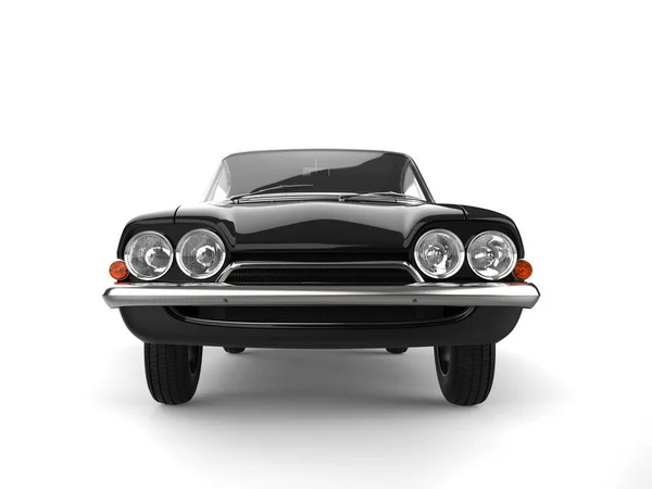 Régi Iskola Vintage Cool Black Car Elölnézet — Stock Fotó