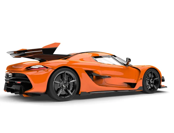 Sun Orange Race Super Car Side View — Stock Photo, Image