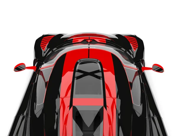 Black Red Sports Race Super Car Overhead Camera View — Stock Photo, Image