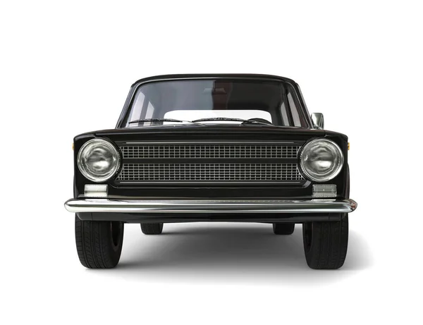 Black Vintage Eastern European Car Front View — Stock Photo, Image