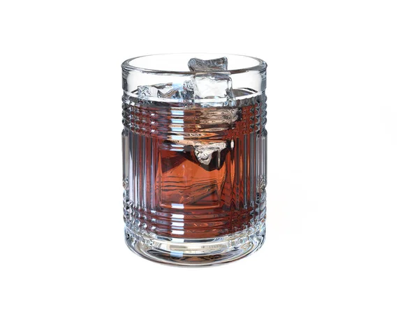 Cristal Vaso Whisky Con Hielo — Foto de Stock