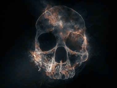 Kafatası dumandan yapılmış.