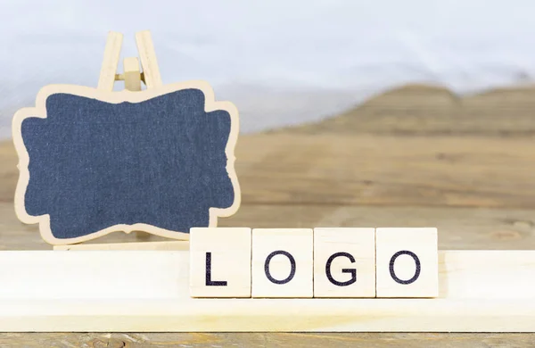 Lavagna Scrivere Logo Con Lettere — Foto Stock