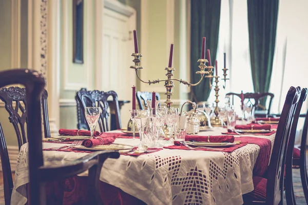 County Galway Ireland August 2018 Interior Dinning Room Kylemore Abbey — Stock Photo, Image