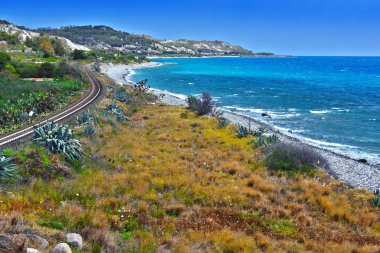 Manzaralı Güney sahil Calabria, İtalya.