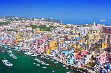 Procida Island Metropolitan City of Naples, Campania, İtalya'nın İtalya'nın mimarisi.