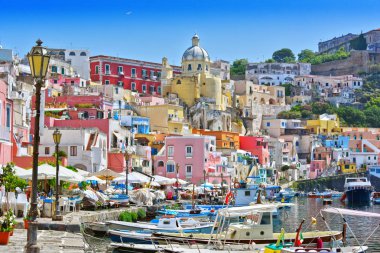 Procida Island Metropolitan City of Naples, Campania, İtalya'nın İtalya'nın mimarisi.