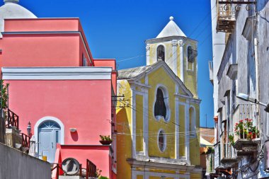 Procida Island Metropolitan City of Naples, Campania, İtalya'nın İtalya'nın mimarisi.