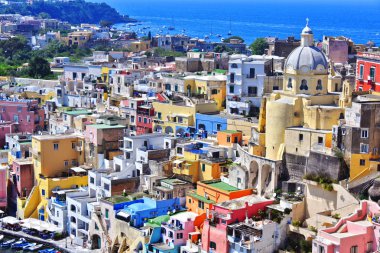 Architecture of Procida Island, a comune of the Metropolitan City of Naples, Campania, Italy. clipart