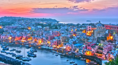 Procida Island, İtalya'nın Metropolitan City of Naples, Campania, İtalya'nın mimarisi.