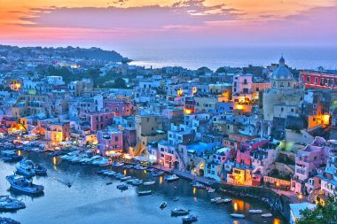 Procida Island, İtalya'nın Metropolitan City of Naples, Campania, İtalya'nın mimarisi.