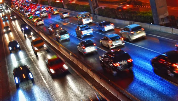 Bangkok Trafiğin Yoğun Olduğu Saatlerde Kontrollü Erişim Otoyolu — Stok fotoğraf