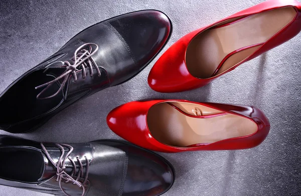 Composición Con Dos Pares Zapatos — Foto de Stock