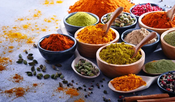 Variety Spices Kitchen Table — Stock Photo, Image