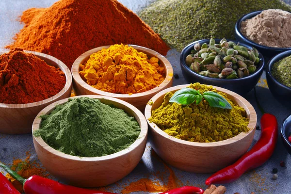 Variety Spices Kitchen Table — Stock Photo, Image