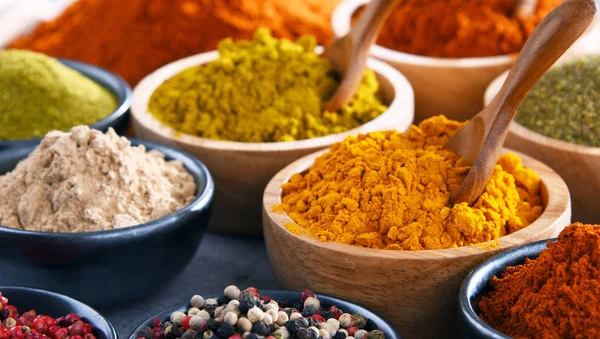 Variety Spices Kitchen Table — Stock Photo, Image
