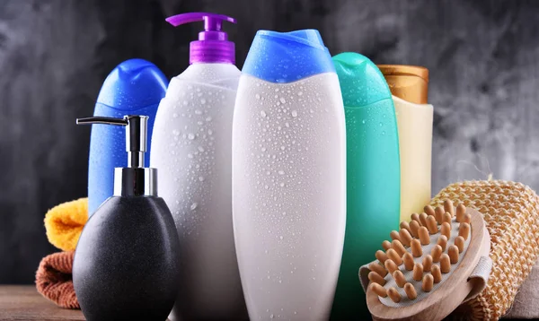 Botellas Plástico Para Cuidado Corporal Productos Belleza — Foto de Stock