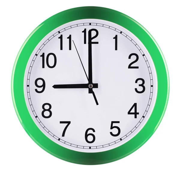 Wall Clock Isolated White Background Nine Oclock — Stock Photo, Image