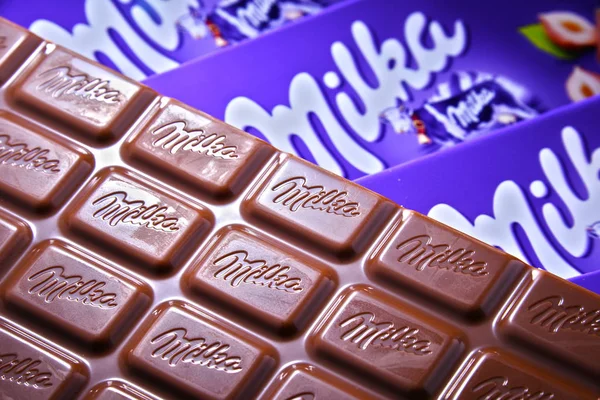 Poznan Pol Jun 2018 Milka Chocolates Merek Permen Cokelat Yang — Stok Foto