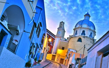 Procida Island, İtalya'nın Metropolitan City of Naples, Campania, İtalya'nın mimarisi.