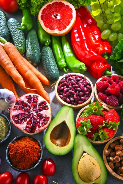 Composición Con Productos Alimentación Vegetarianos Frescos — Foto de Stock