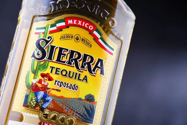 Poznan Pol Jun 2018 Botella Sierra Tequila Marca Licor Perteneciente —  Fotos de Stock