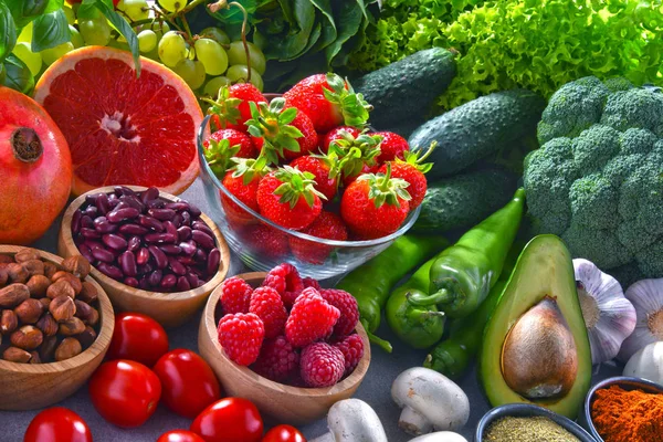 Composición Con Productos Alimentación Vegetarianos Frescos —  Fotos de Stock