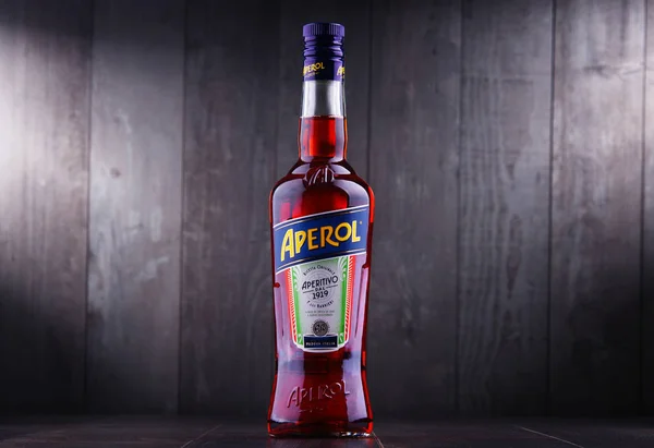 Poznan Pol Jul 2018 Bottle Aperol Italian Aperitif Made Gentian — Stock Photo, Image