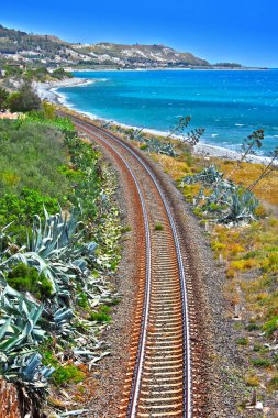 Manzaralı Güney sahil Calabria, İtalya.
