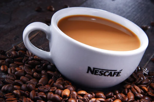 Poznan Polónia 2018 Xícara Café Nescafe Uma Marca Café Suíço — Fotografia de Stock