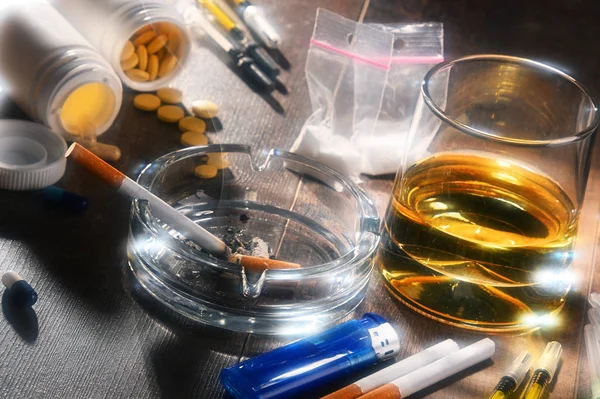 알코올 마약등의 중독성 — 스톡 사진