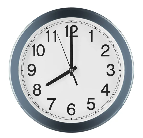 Wall Clock Isolated White Background Eight Oclock — Stock Photo, Image