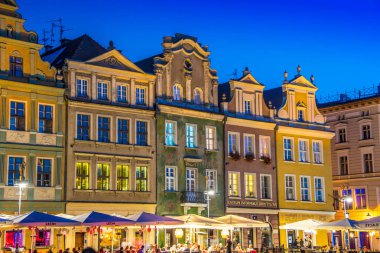 Poznan, Pol - 20 Ağustos 2018: Mimari eski pazar Poznan, Polonya
