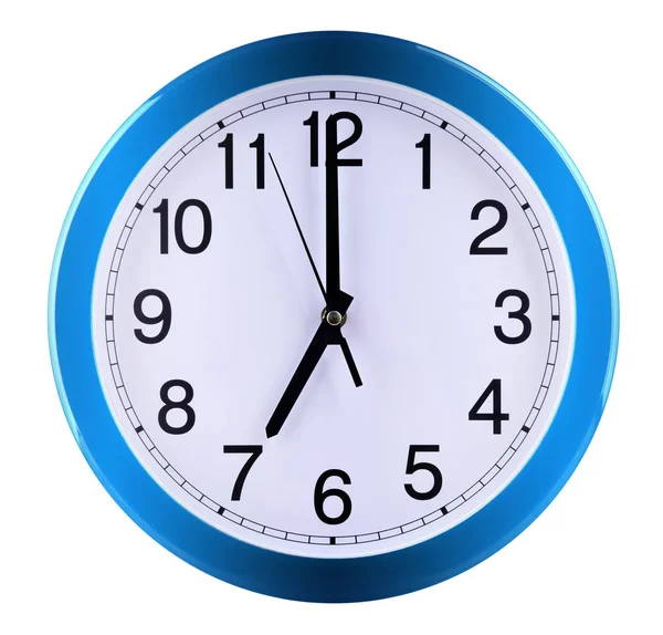 Wall Clock Isolated White Background Seven Oclock — Stock Photo, Image