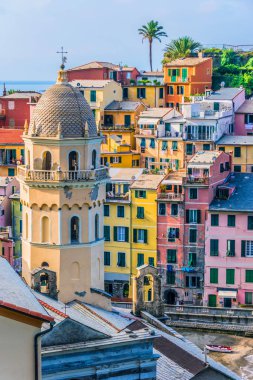 Pitoresk kasaba, Vernazza, La Spezia, Liguria, İtalya'nın ili
