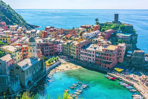 Γραφική Πόλη Της Vernazza Στην Επαρχία Της Spezia Λιγουρία Ιταλία — Φωτογραφία Αρχείου