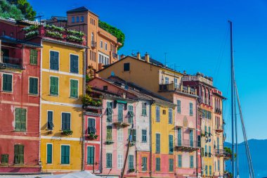 Pitoresk balıkçı köyü ve holiday resort Portofino Cenova Metropolitan şehir İtalyan Rivierası Liguria, İtalya