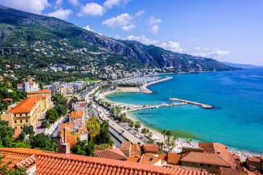Menton Fransız Rivierası'nda panoramik.
