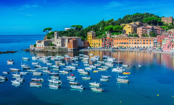 Vista Bahía Del Silencio Sestri Levante Liguria Italia — Foto de Stock